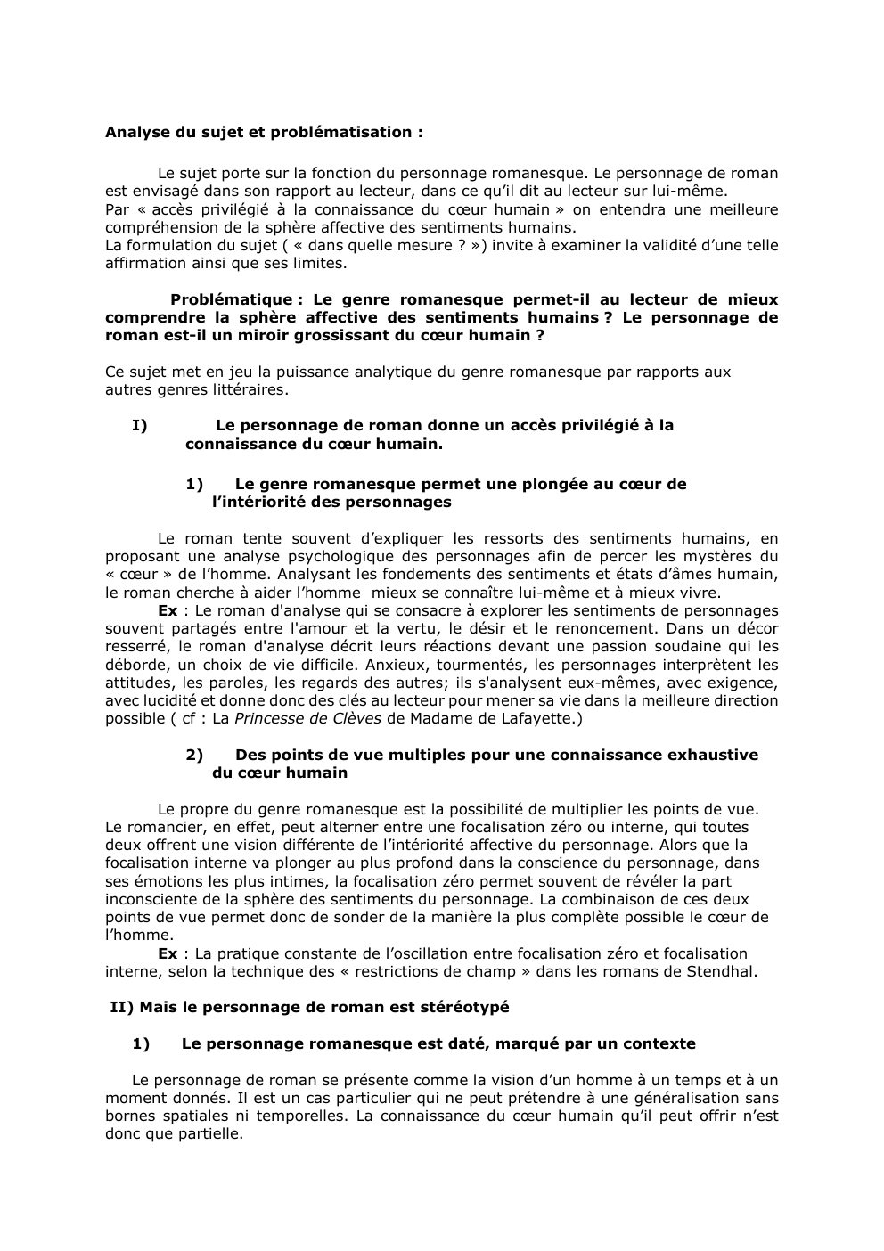 Prévisualisation du document Analyse du sujet et problématisation :
Le sujet porte sur la fonction du personnage romanesque. Le personnage de roman
est...