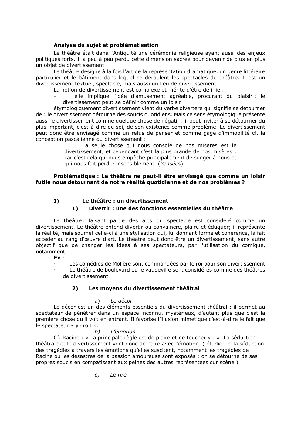 Prévisualisation du document Analyse du sujet et problématisation
Le théâtre était dans l’Antiquité une cérémonie religieuse ayant aussi des enjeux
politiques forts. Il...