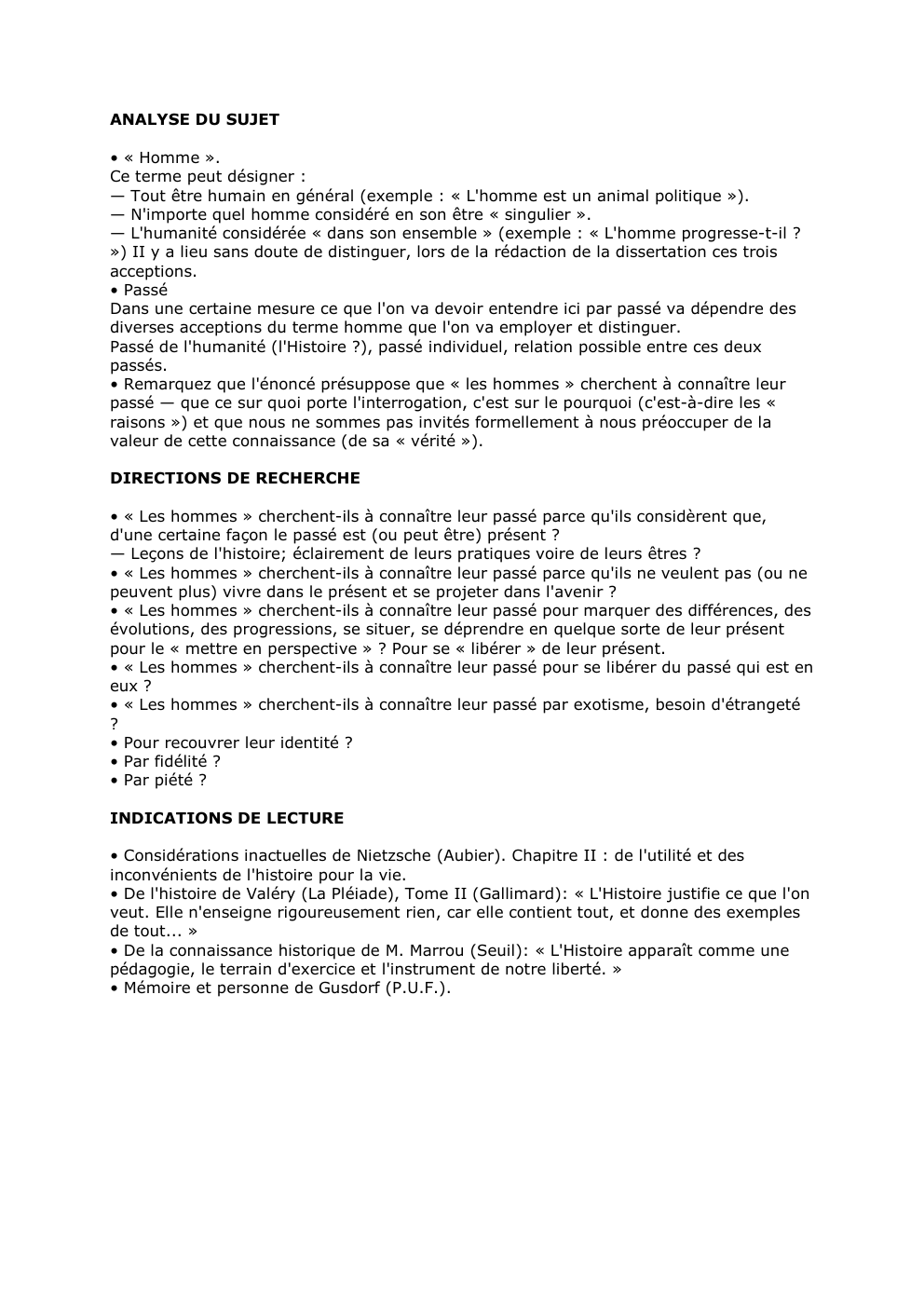 Prévisualisation du document ANALYSE DU SUJET
• « Homme ».
Ce terme peut désigner :
— Tout être humain en général (exemple :...