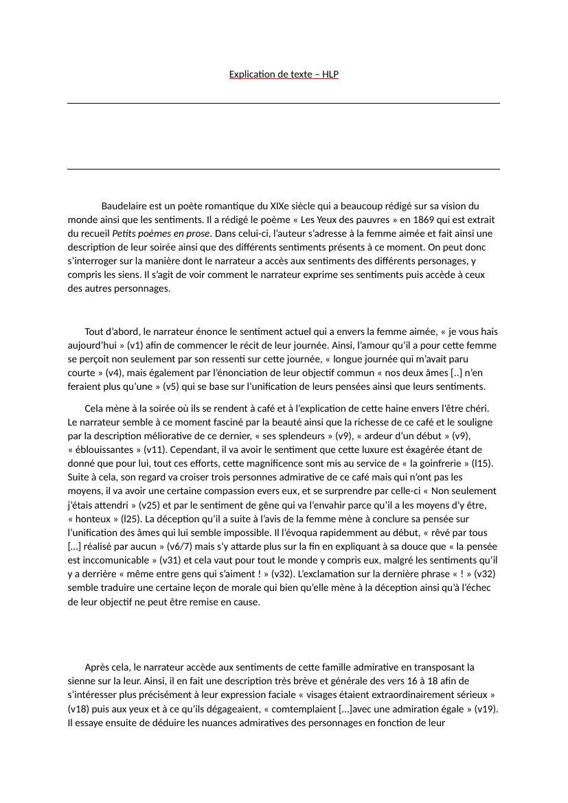 Prévisualisation du document Analyse du texte de Baudelaire "Les yeux des pauvres"