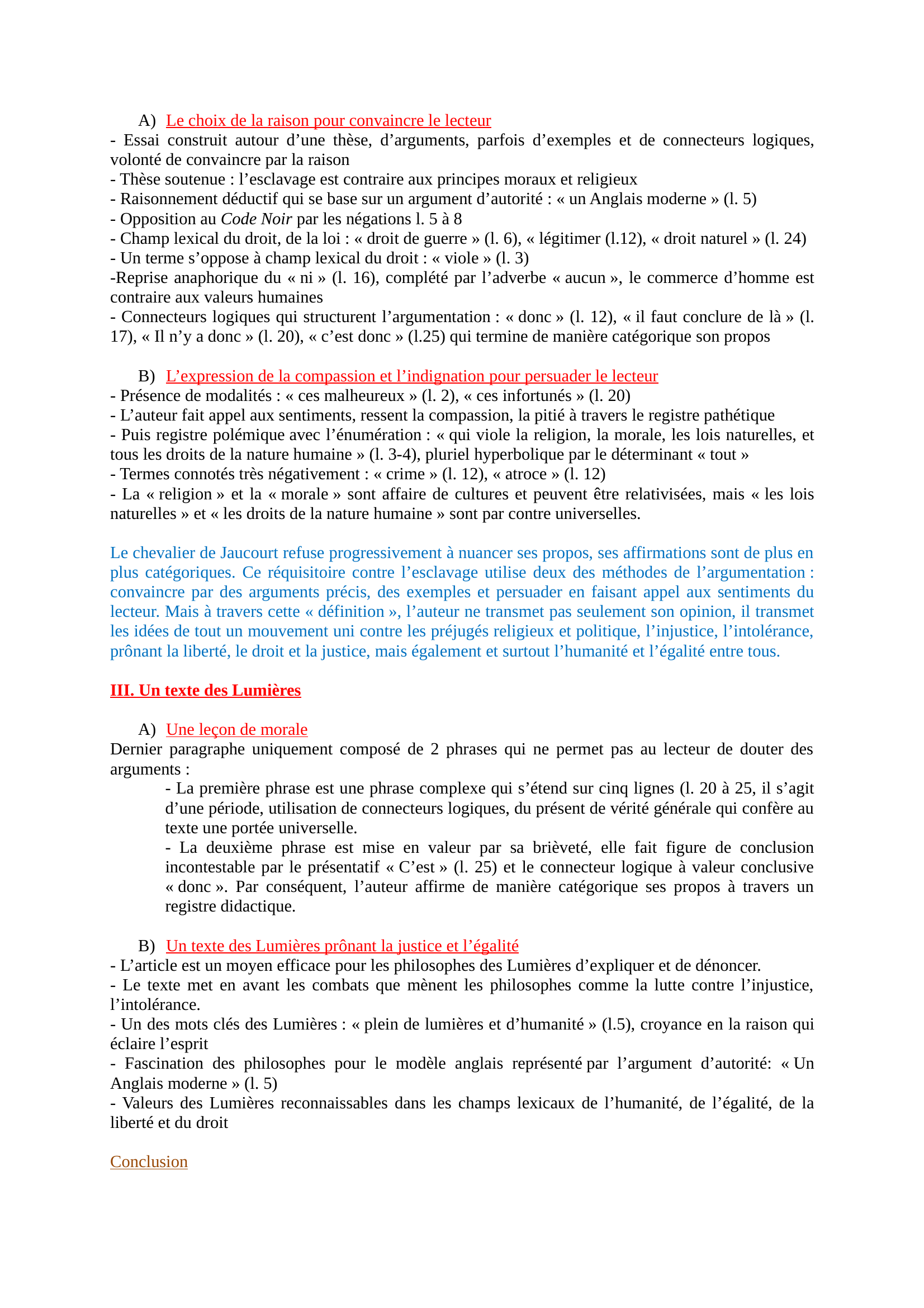 Prévisualisation du document Analyse du texte Traite des Nègres de Jaucourt