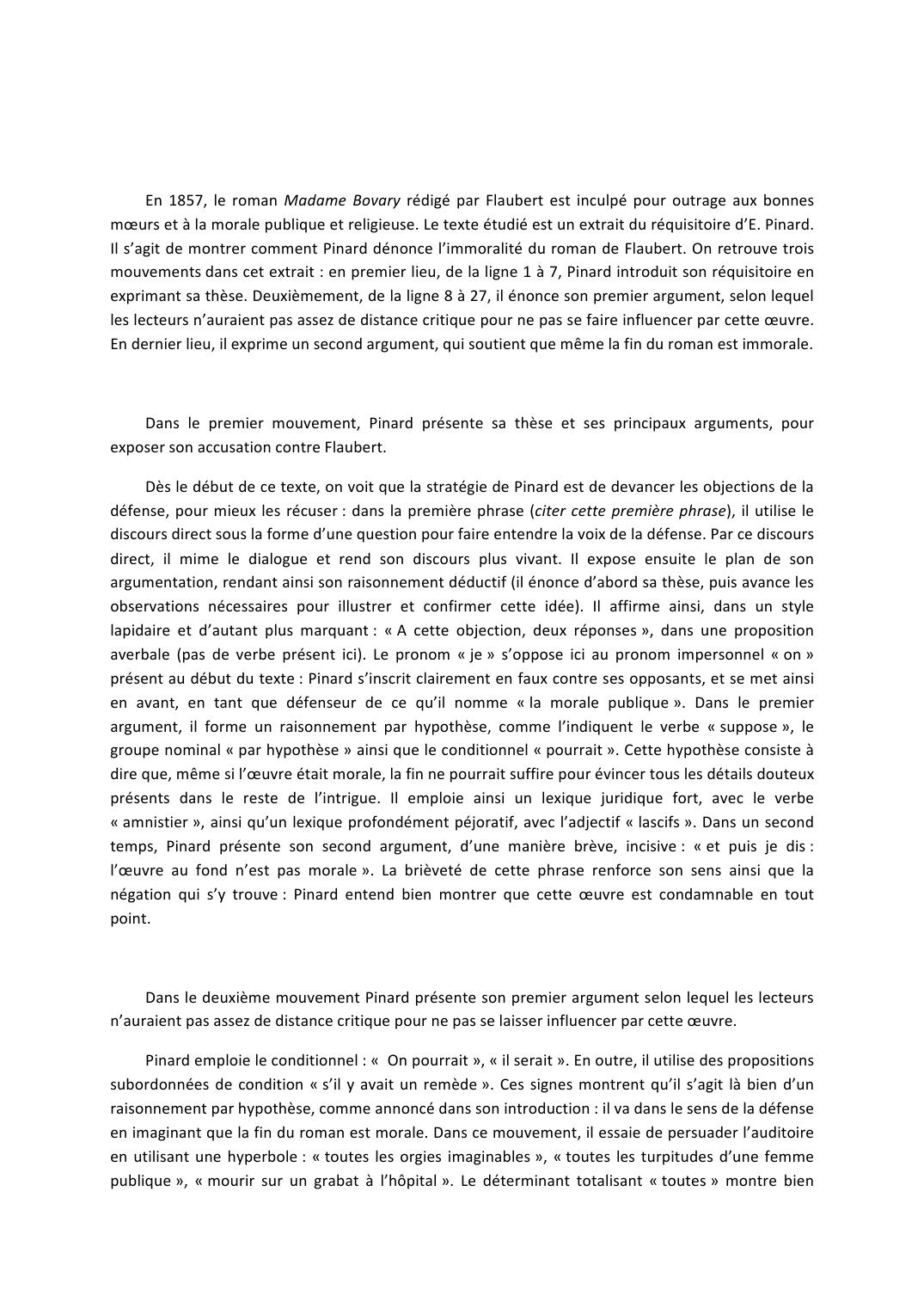 Prévisualisation du document Analyse Ernest Pinard - Madame Bovary