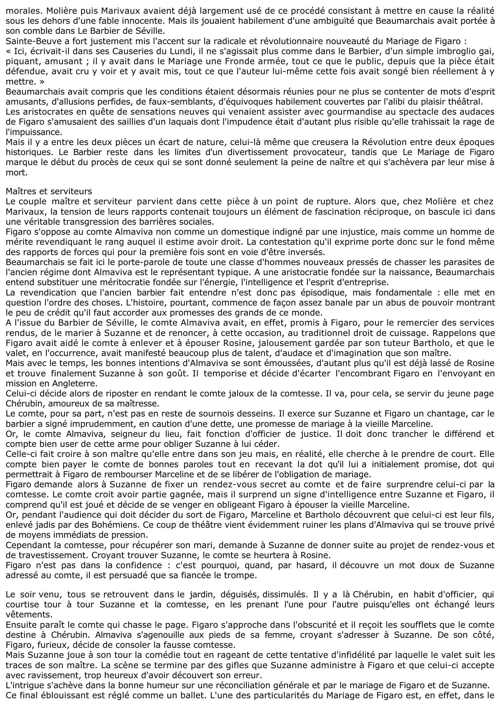 Prévisualisation du document Analyse et résumé : Le Mariage de Figaro de BEAUMARCHAIS