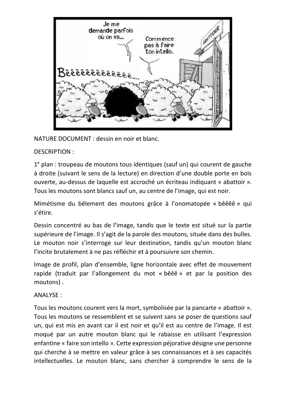 Prévisualisation du document analyse image mouton de Panurge la tolérance