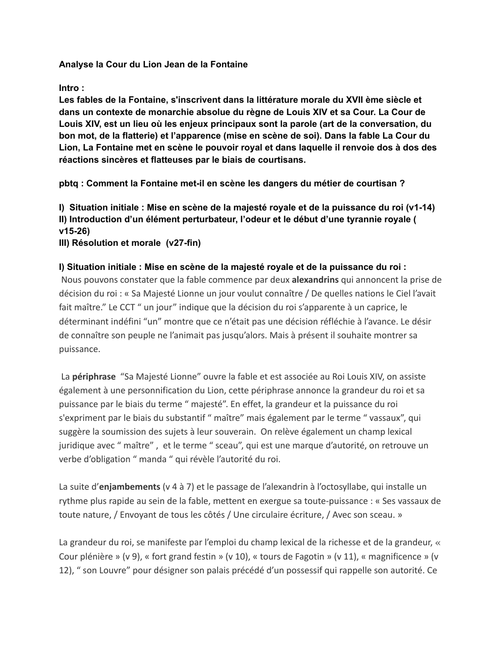 Prévisualisation du document Analyse la Cour du Lion Jean de la Fontaine