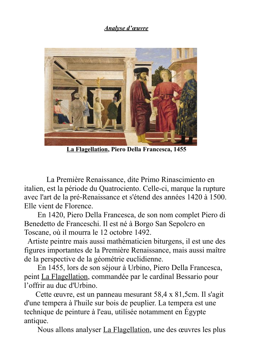 Prévisualisation du document analyse La Flagellation, Piero Della Francesca, 1455