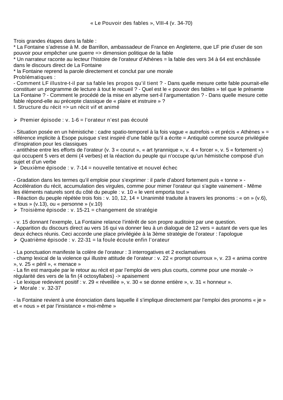 Prévisualisation du document Analyse "Le pouvoir des fables" - La Fontaine