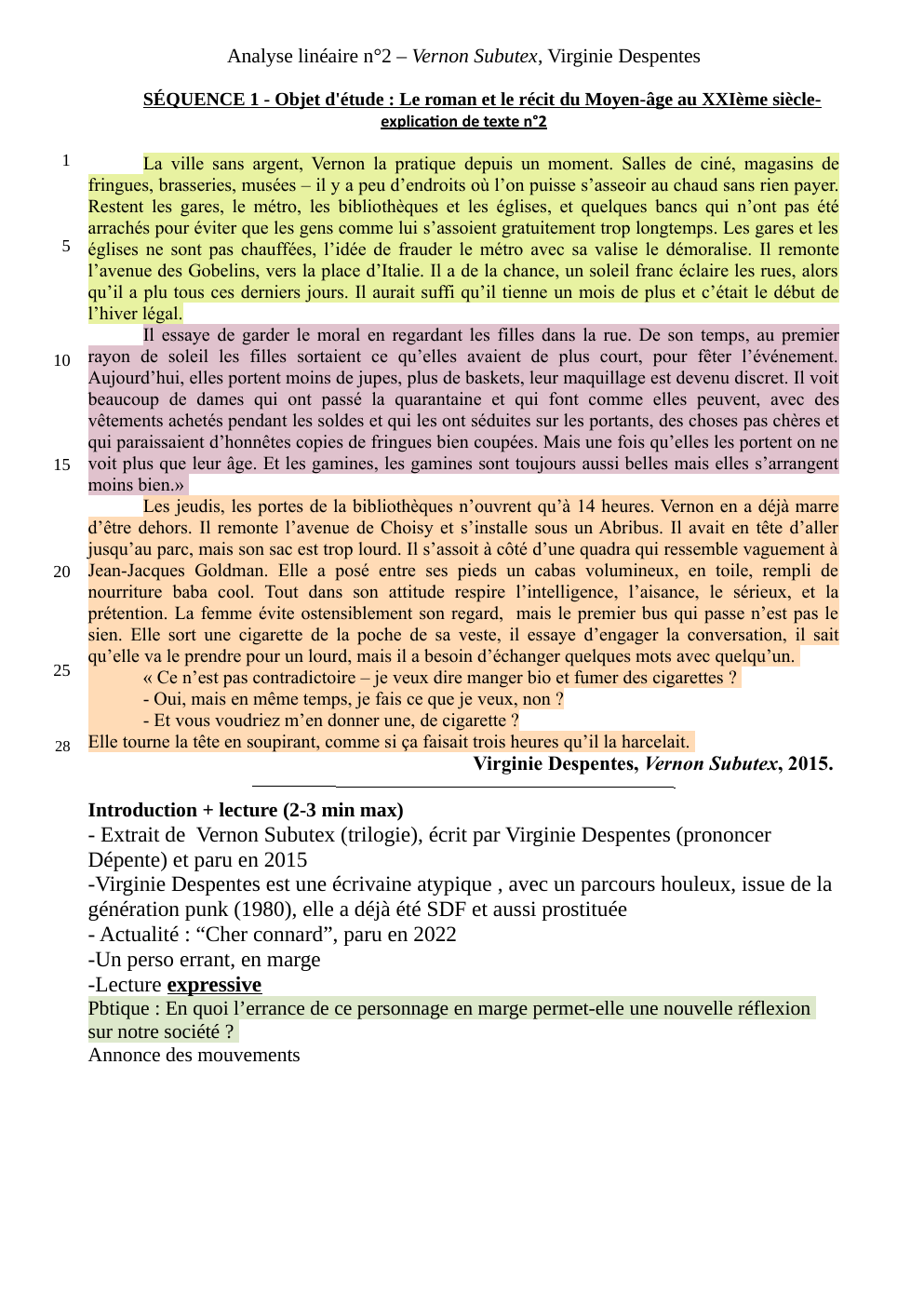 Prévisualisation du document Analyse lineaire