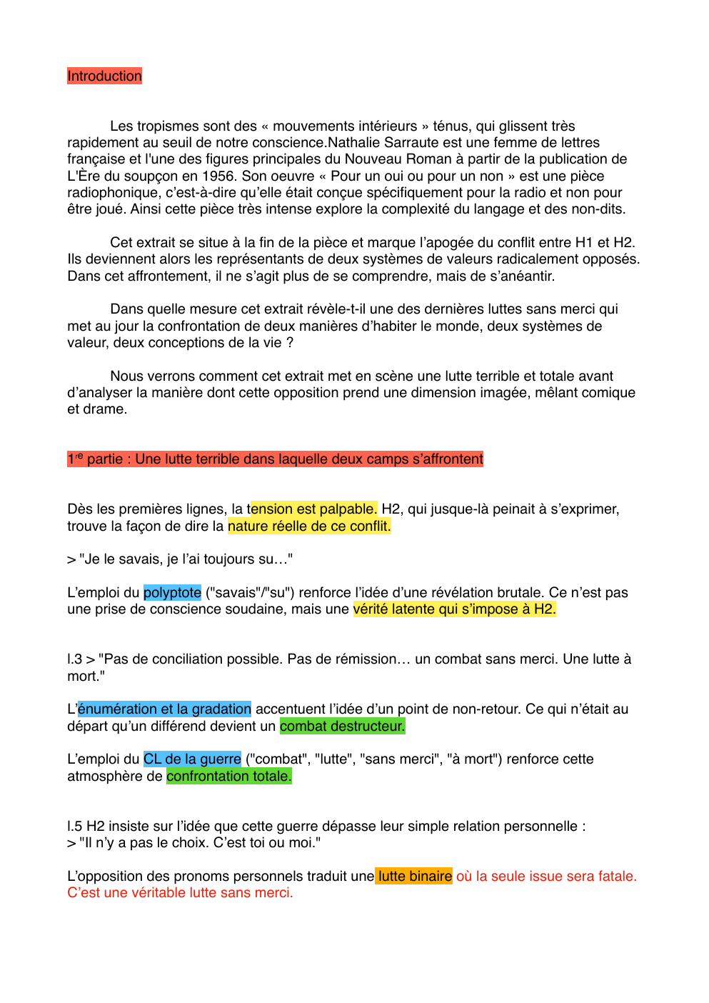 Prévisualisation du document Analyse linéaire Bac Français: "Je le savais, je l'ai toujoirs su."