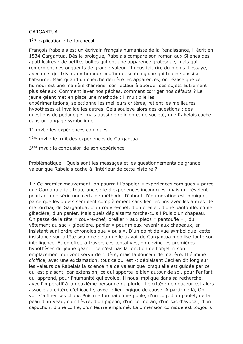 Prévisualisation du document Analyse linéaire de Gargantua, le torchecul, l'éducation et la religion, le prologue