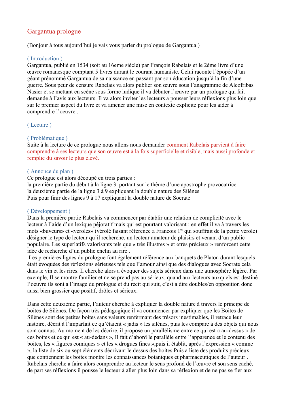 Prévisualisation du document Analyse linéaire Gargantua prologue