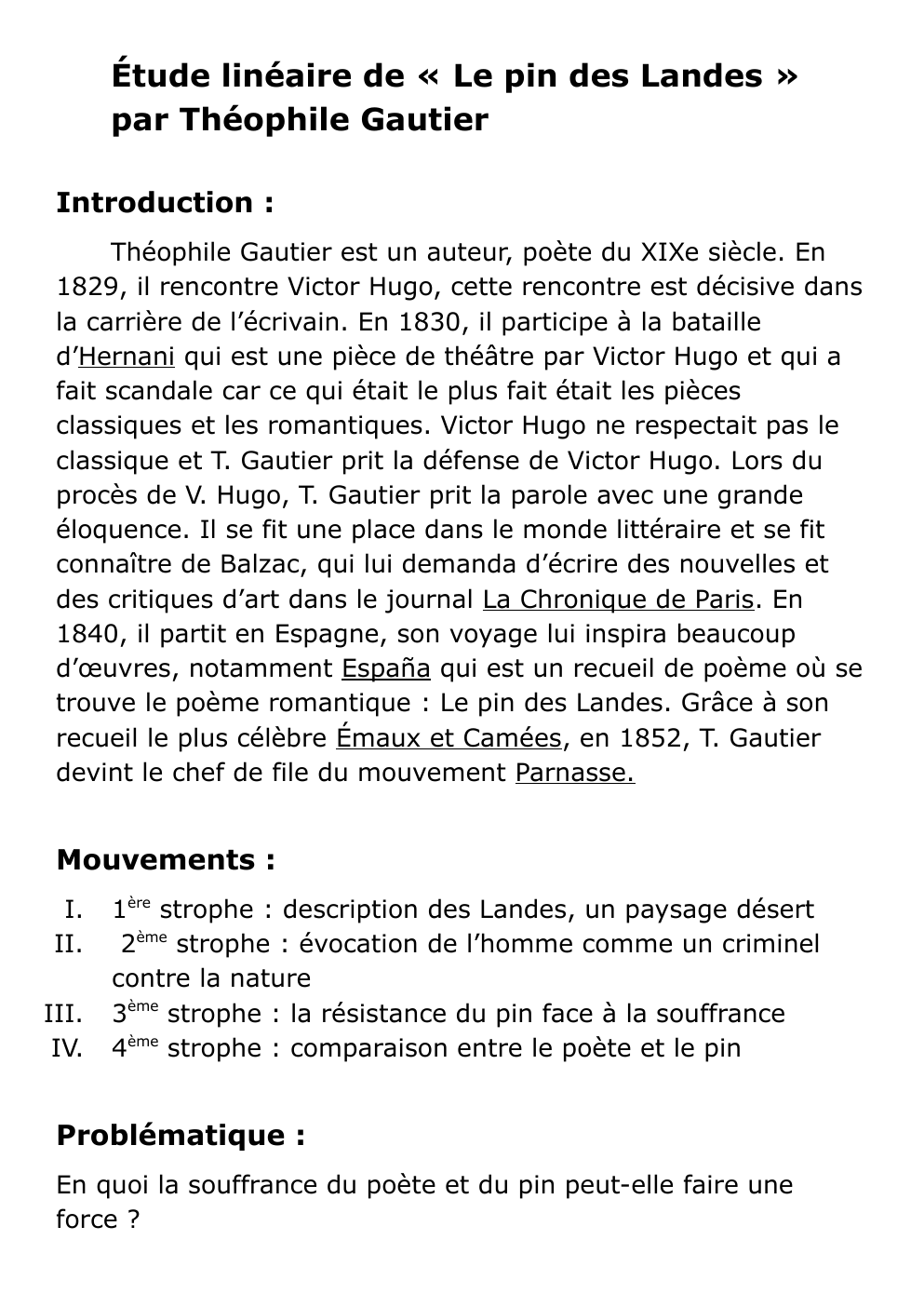 Prévisualisation du document Analyse linéaire Le pin des landes