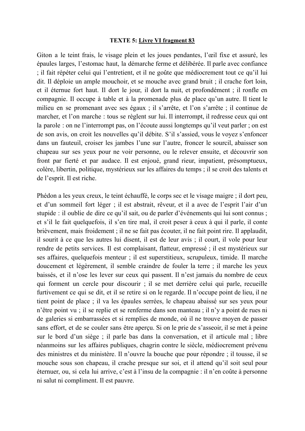 Prévisualisation du document analyse linéaire Les caractères Giton et Phédon