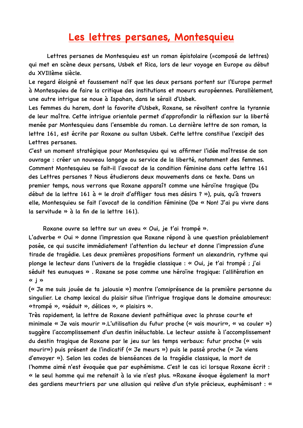 Prévisualisation du document Analyse linéaire lettre persane 161, Montesquieu