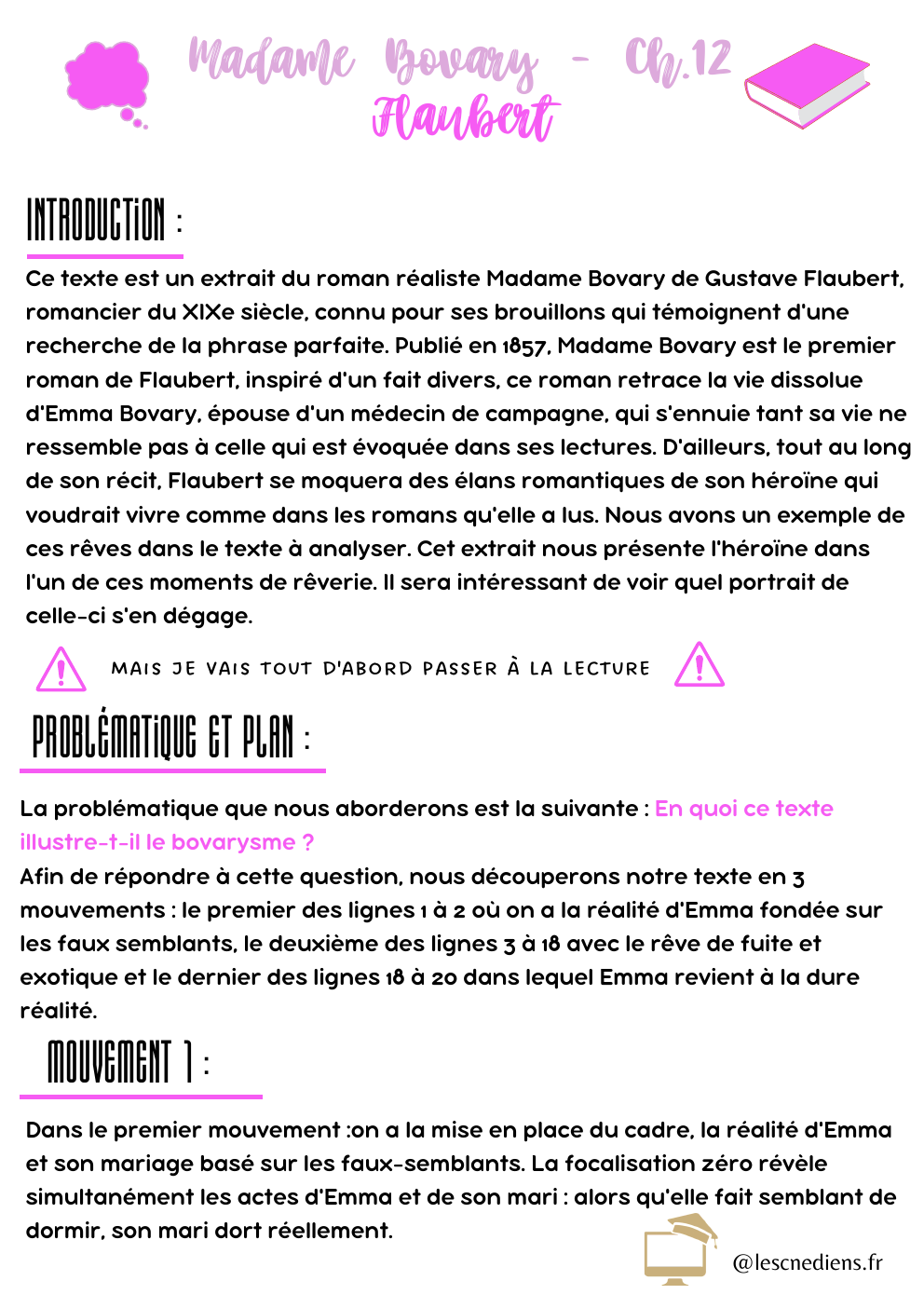 Prévisualisation du document analyse linéaire madame bovary Madame Bovary - Ch.12