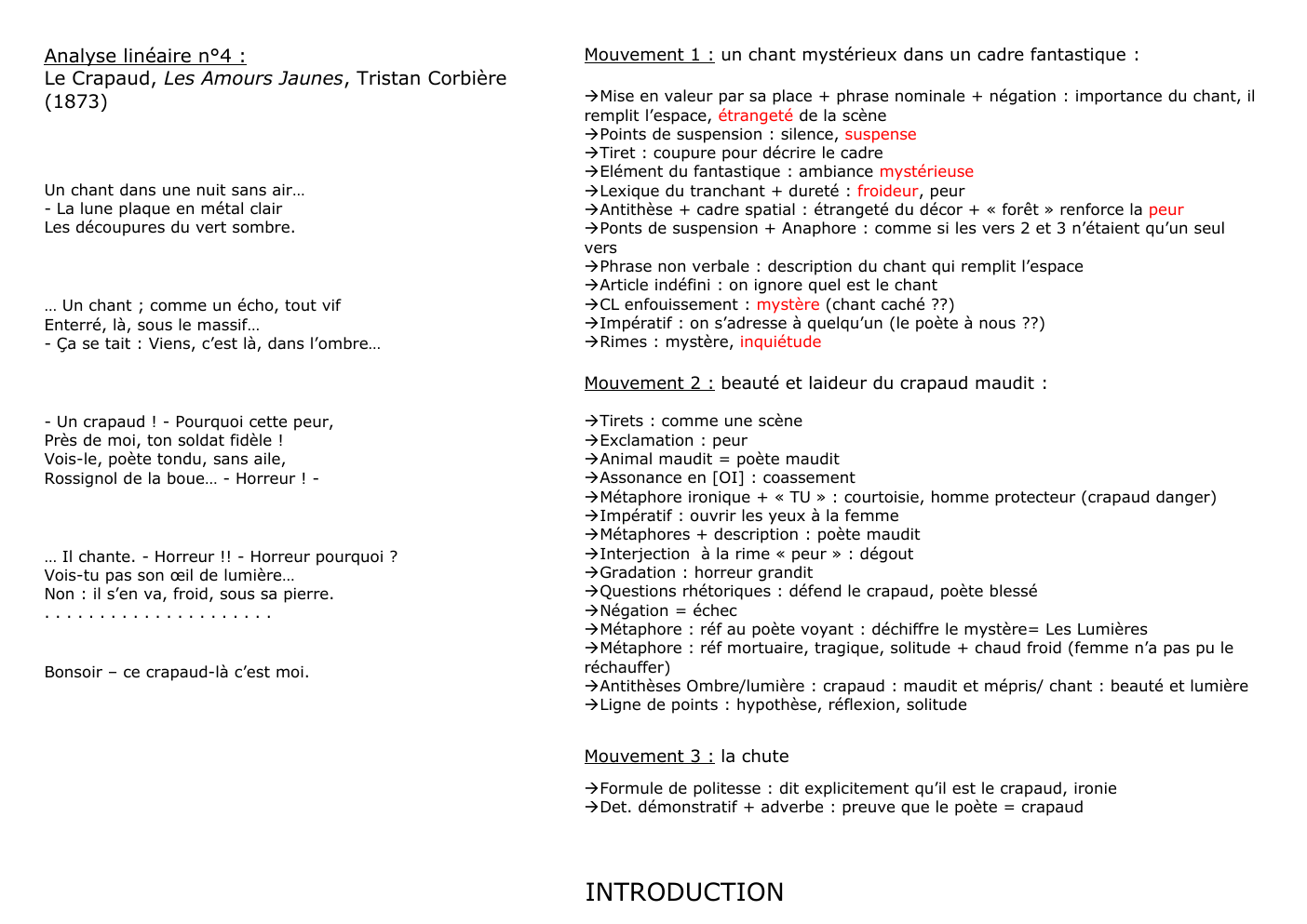 Prévisualisation du document Analyse linéaire n°4 --Poésie-Le Crapaud-Tristan Corbière
