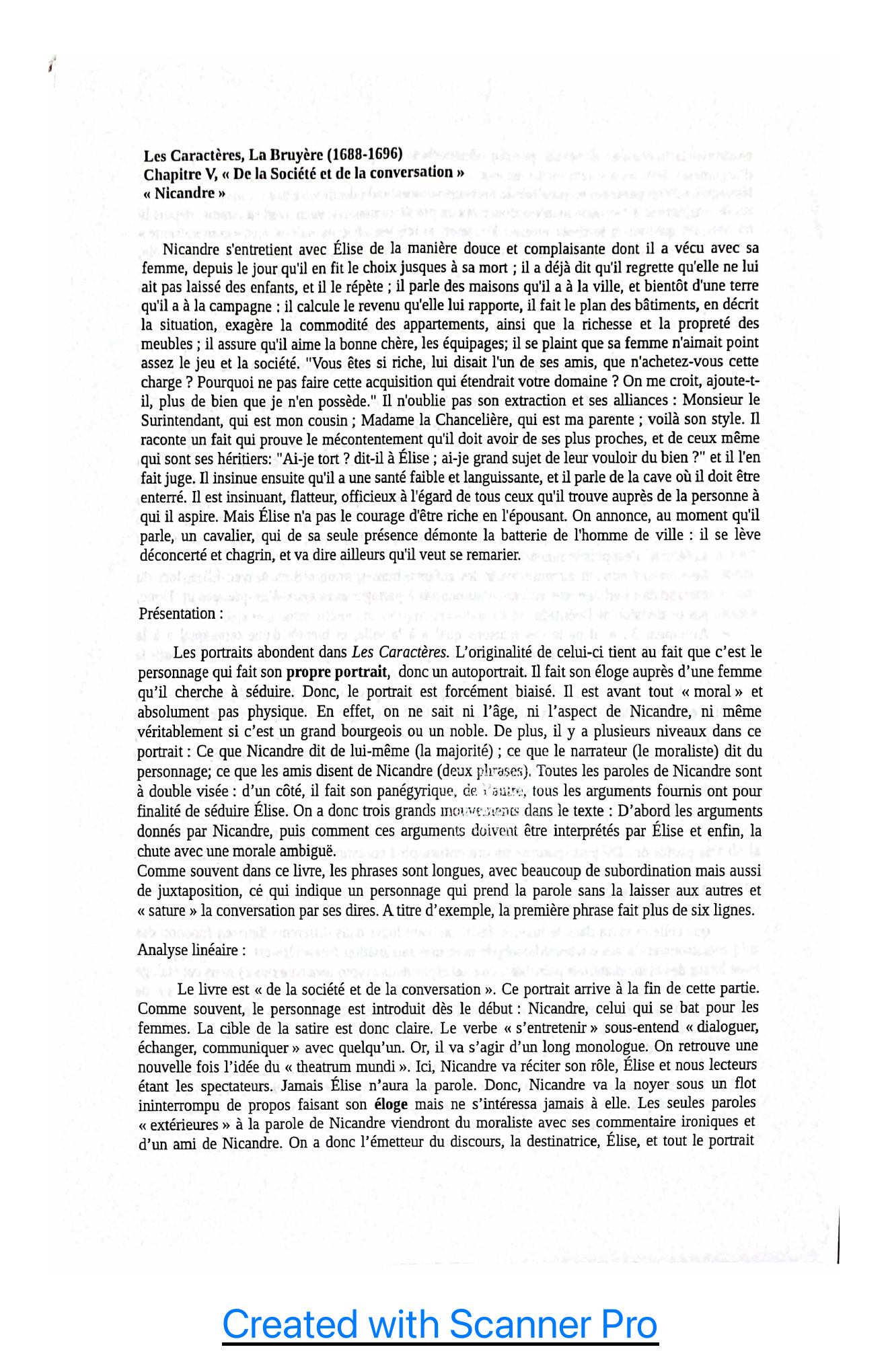 Prévisualisation du document Analyse linéaire Nicandre part2