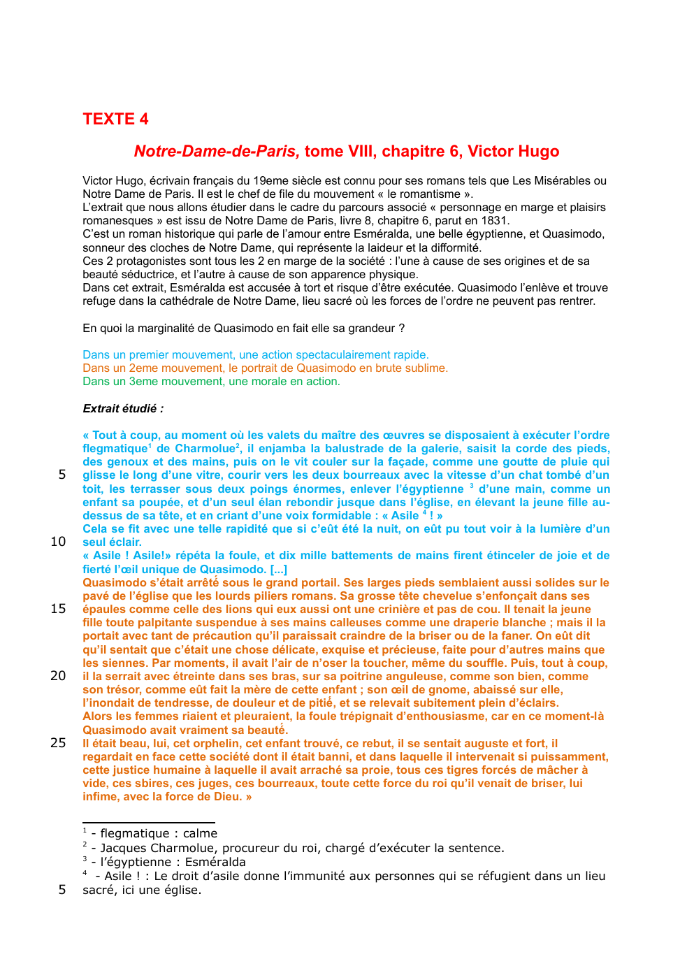 Prévisualisation du document analyse linéaire Notre Dame de Paris Tome 8 Chap 6 Victor Hugo