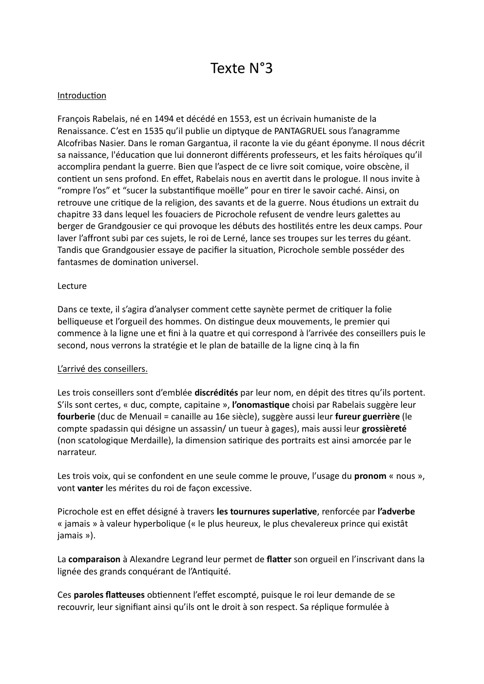 Prévisualisation du document analyse linéaire PANTAGRUEL extrait du chapitre 33