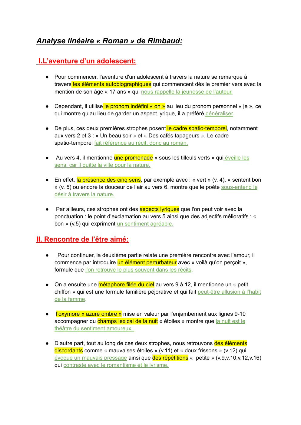 Prévisualisation du document Analyse linéaire « Roman » de Rimbaud