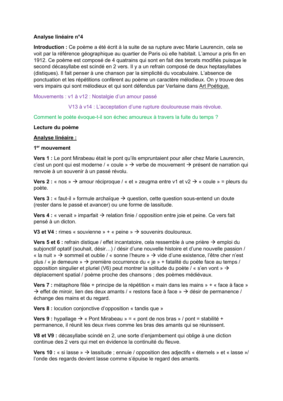 Prévisualisation du document Analyse lineaire ‘’Zone’’ (1913) poème de Guillaume APOLLINAIRE figurant dans le recueil ‘’Alcools’’