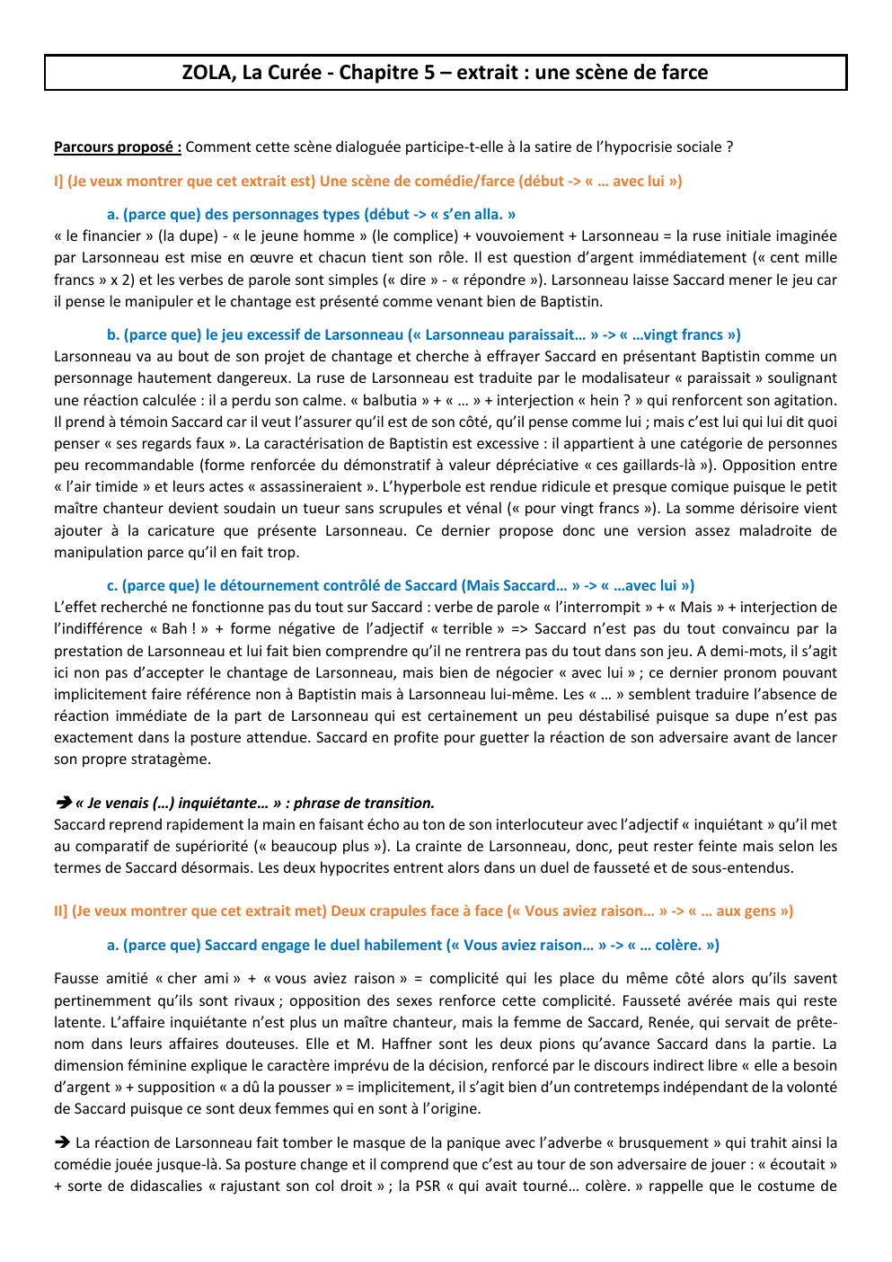 Prévisualisation du document Analyse littéraire extrait "La Curée"