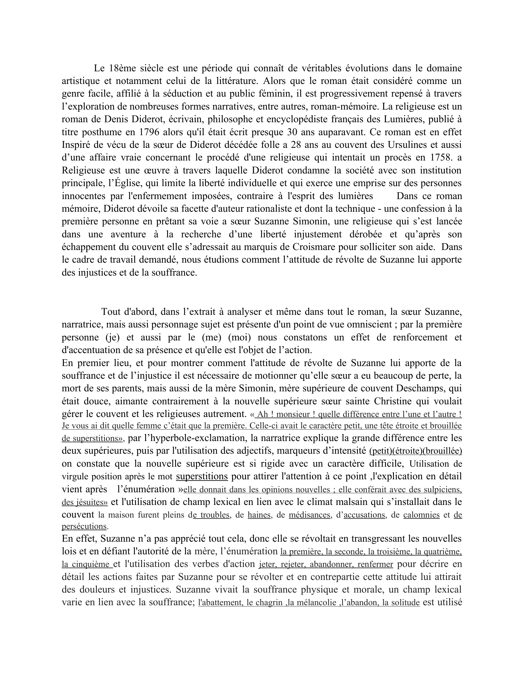 Prévisualisation du document analyse littéraire , la religieuse de Diderot