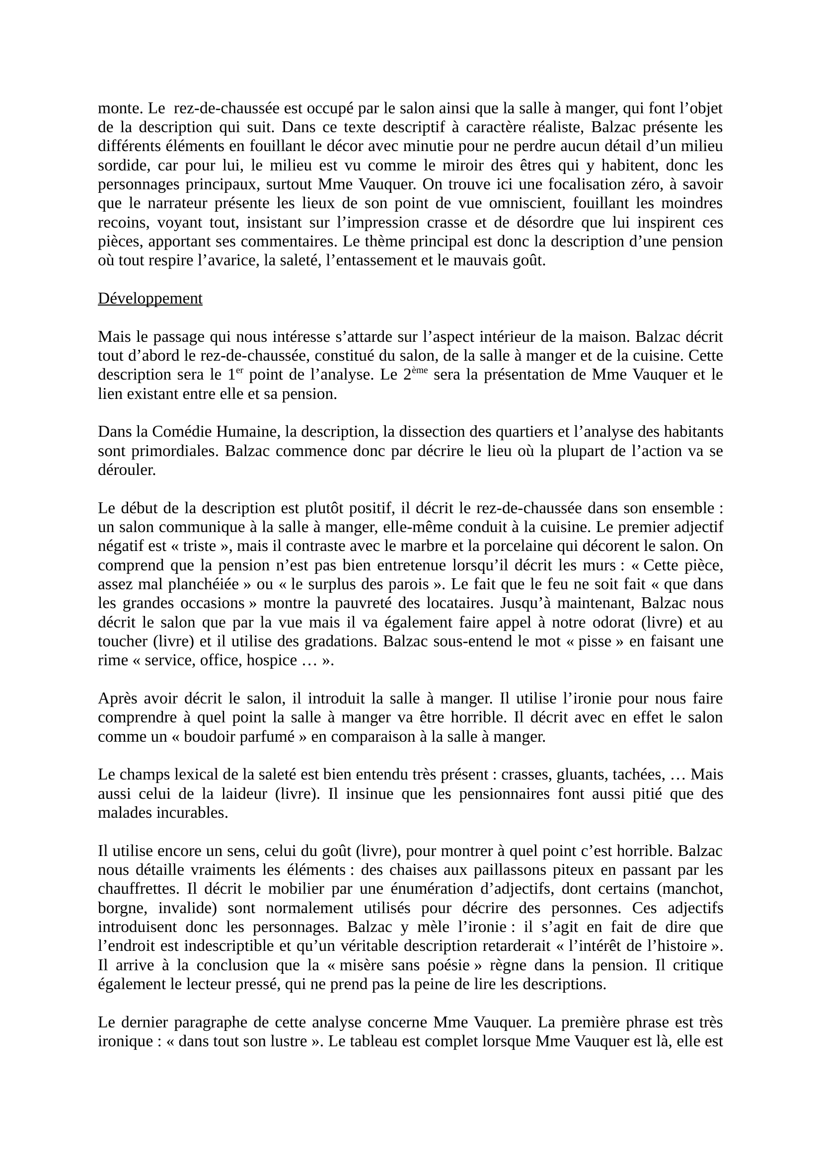 Prévisualisation du document Analyse Père Goriot, Pension Vauquer