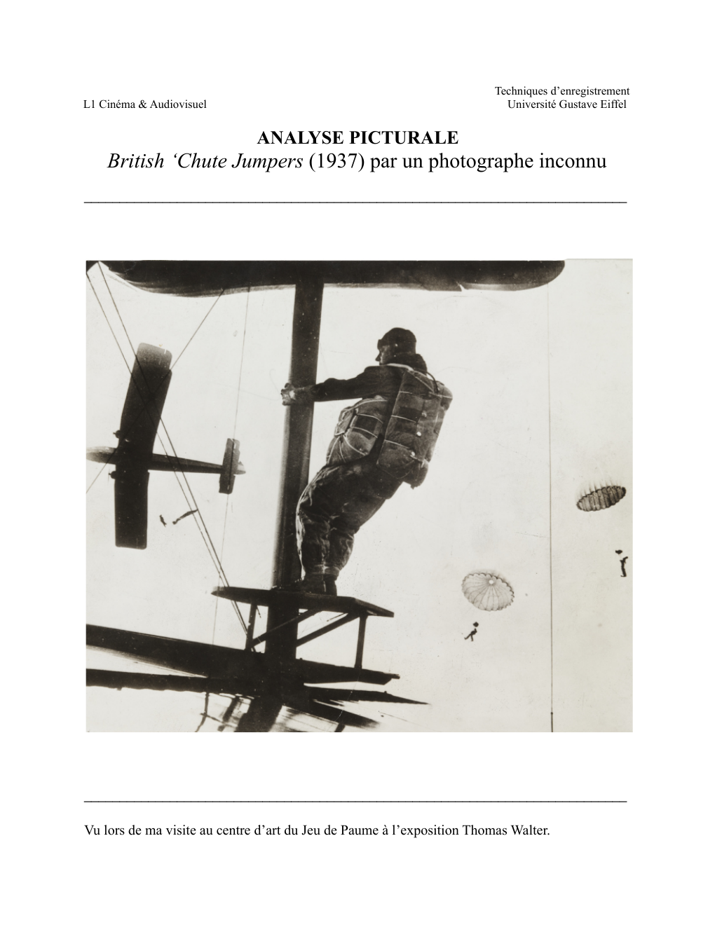Prévisualisation du document analyse picturale "British ‘Chute Jumpers" (1937) par un photographe inconnu