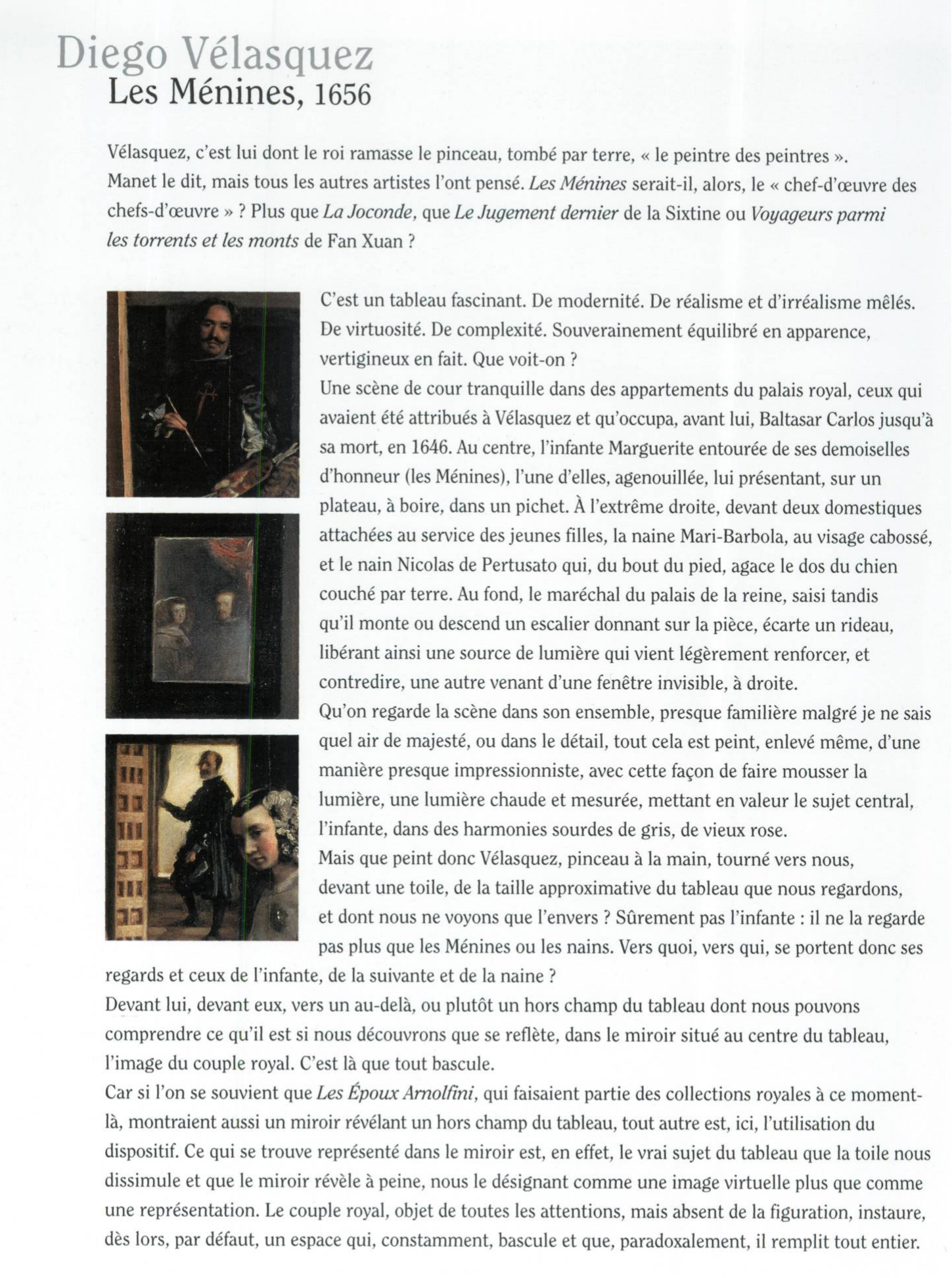 Prévisualisation du document Analyse picturale et philosophique de LES MENINES de Vélasquez.