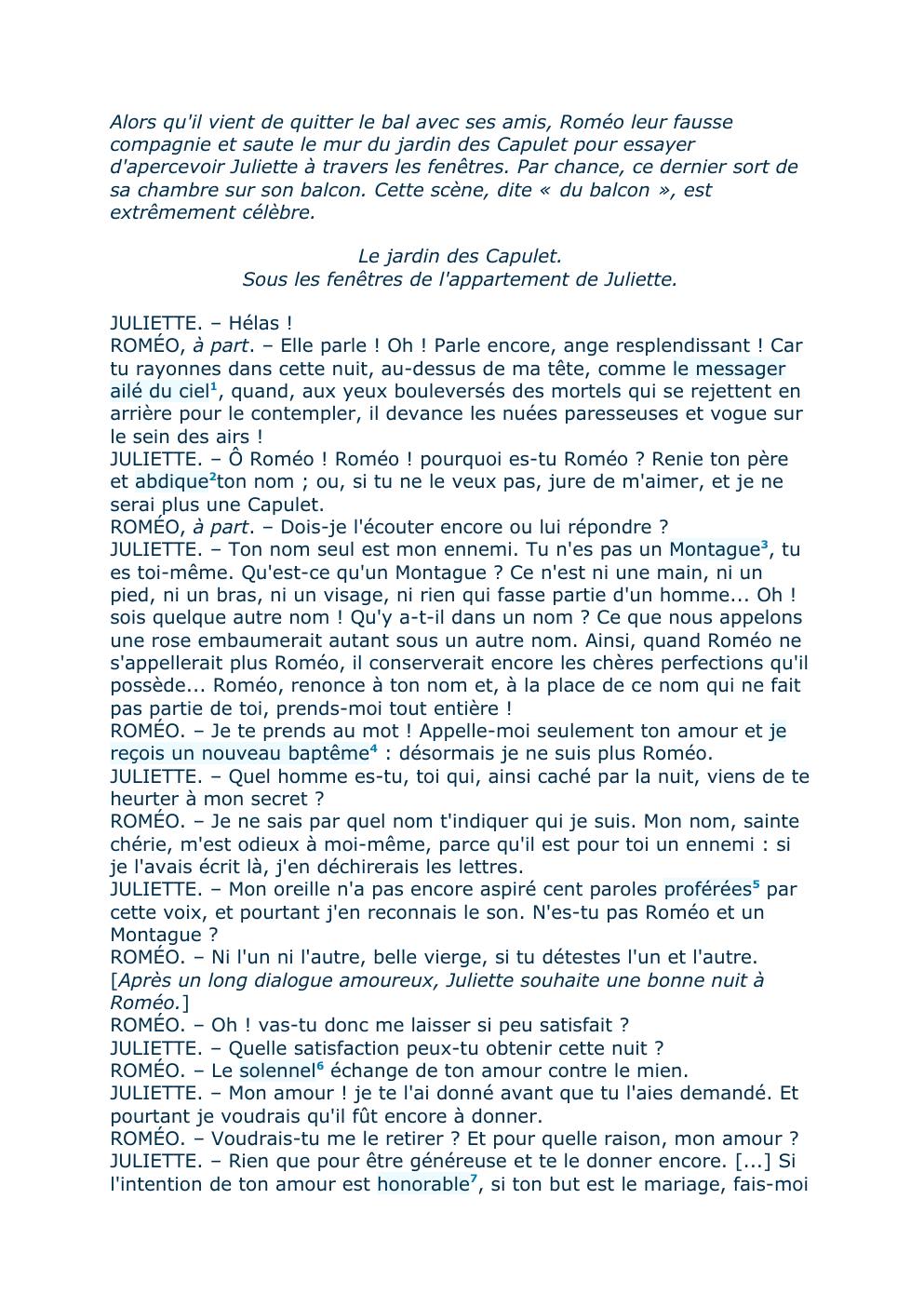 Prévisualisation du document analyse roméo et juliette scène du balcon