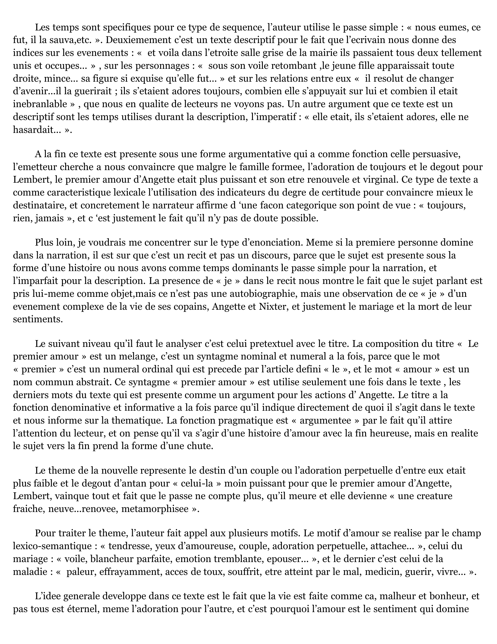 Prévisualisation du document Analyse sémiotique du texte “Le premier amour” de Henri Barbusse