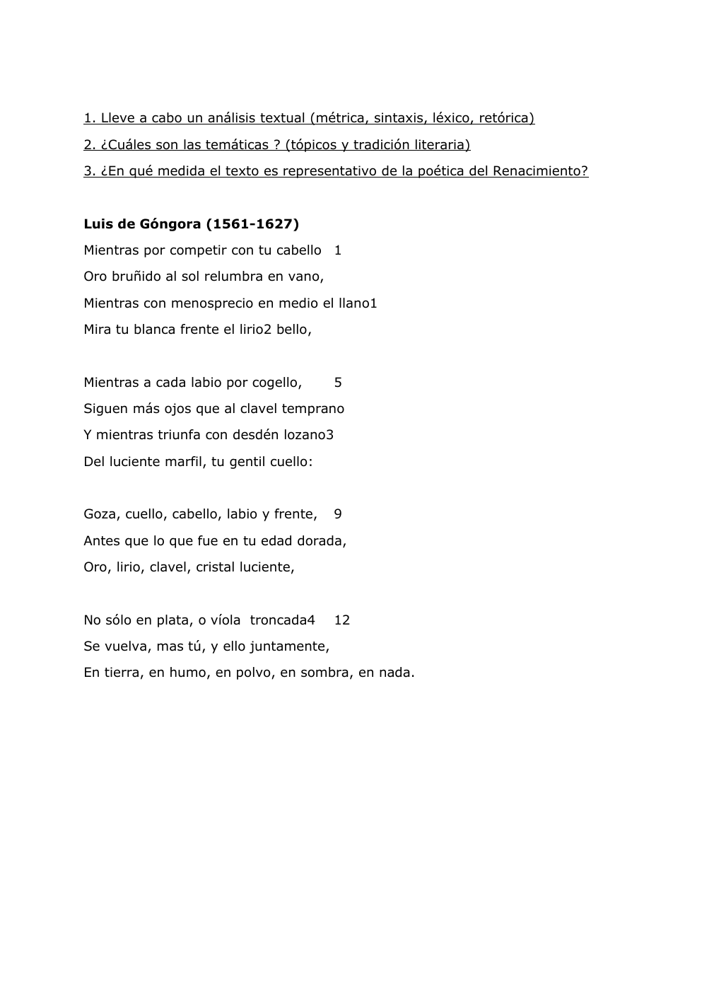 Prévisualisation du document analyse soneto de Luis de Góngora (1561-1627).