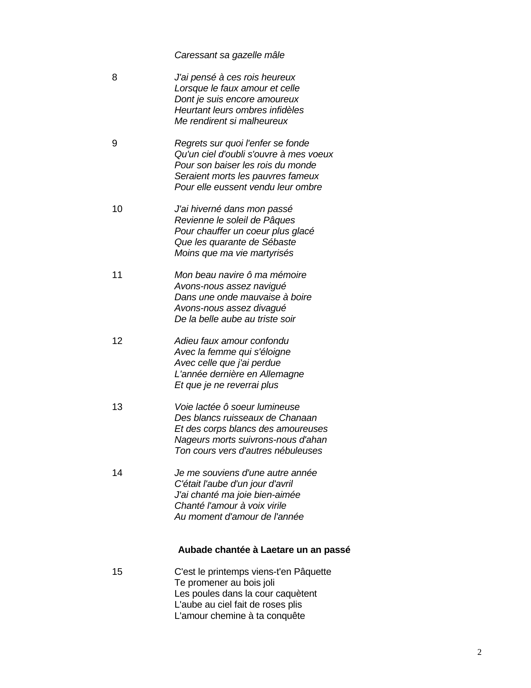 Prévisualisation du document Analyse strophe par strophe du poème "La Chanson du mal aimé", Guillaume Appollinaire