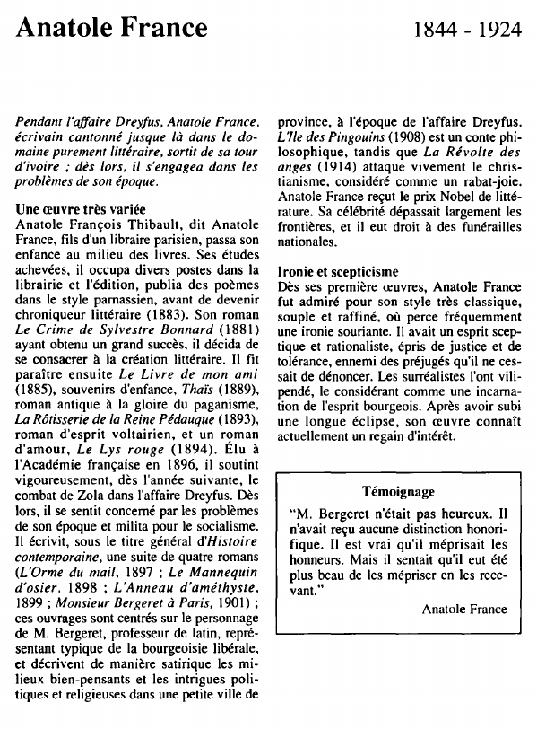 Prévisualisation du document Anatole France.