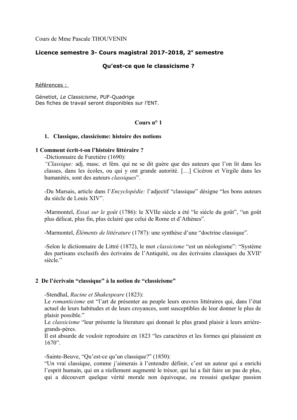 Prévisualisation du document Ancien français: Qu’est-ce que le classicisme ?
