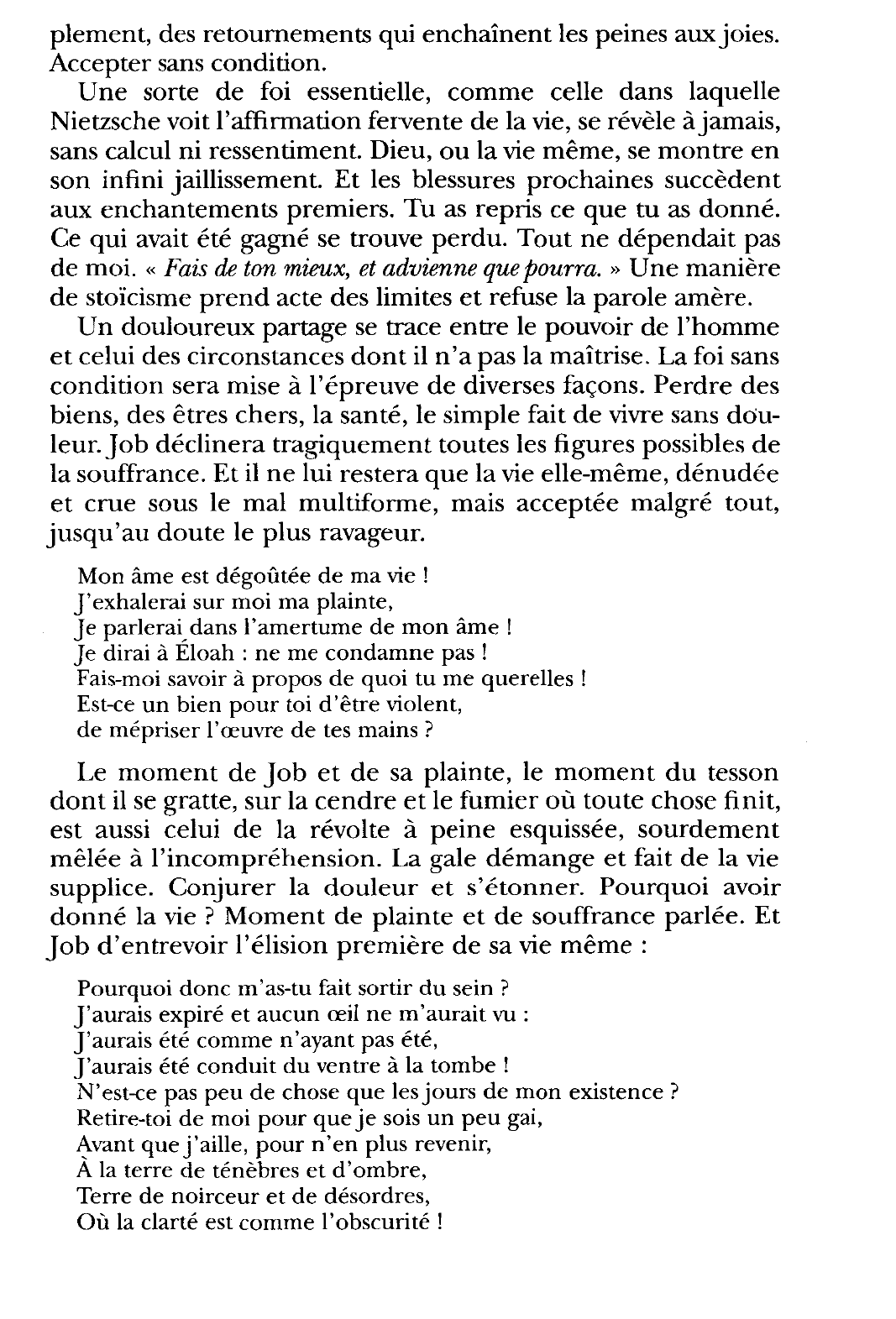 Prévisualisation du document Ancien Testament, Livre de Job, 2, trad. É. Dhorme,  Gallimard, Bibliothèque de la Pléiade.