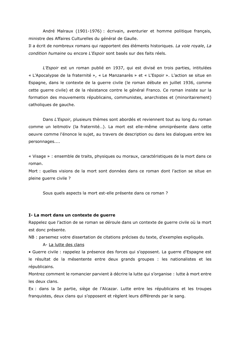 Prévisualisation du document André Malraux (1901-1976) : écrivain, aventurier et homme politique français,
ministre des Affaires Culturelles du général de Gaulle.
Il a...