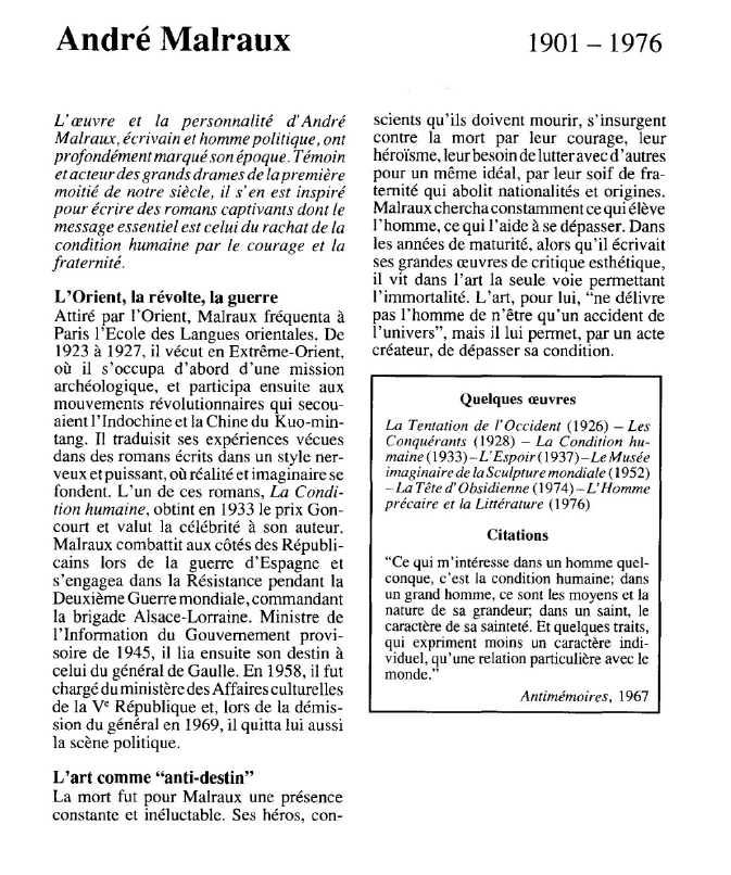 Prévisualisation du document André Malraux.