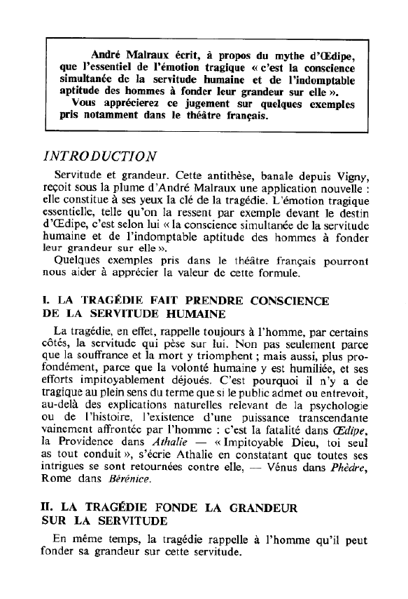 Prévisualisation du document André Malraux écrit, à propos du mythe d’Oedipe...