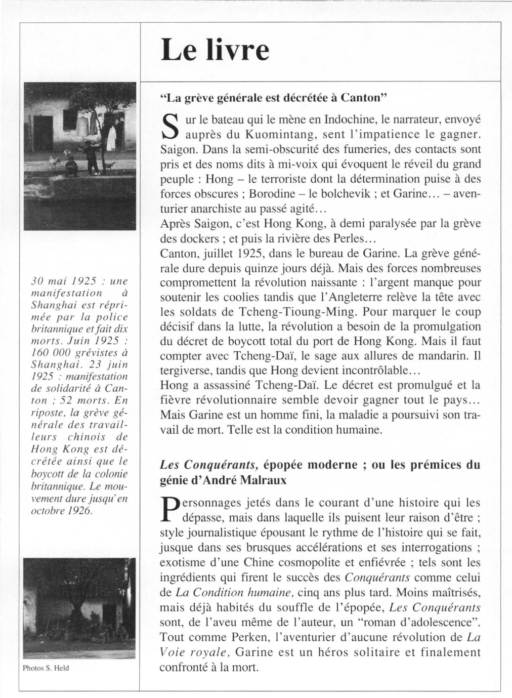 Prévisualisation du document André MALRAUX : Les Conquérants