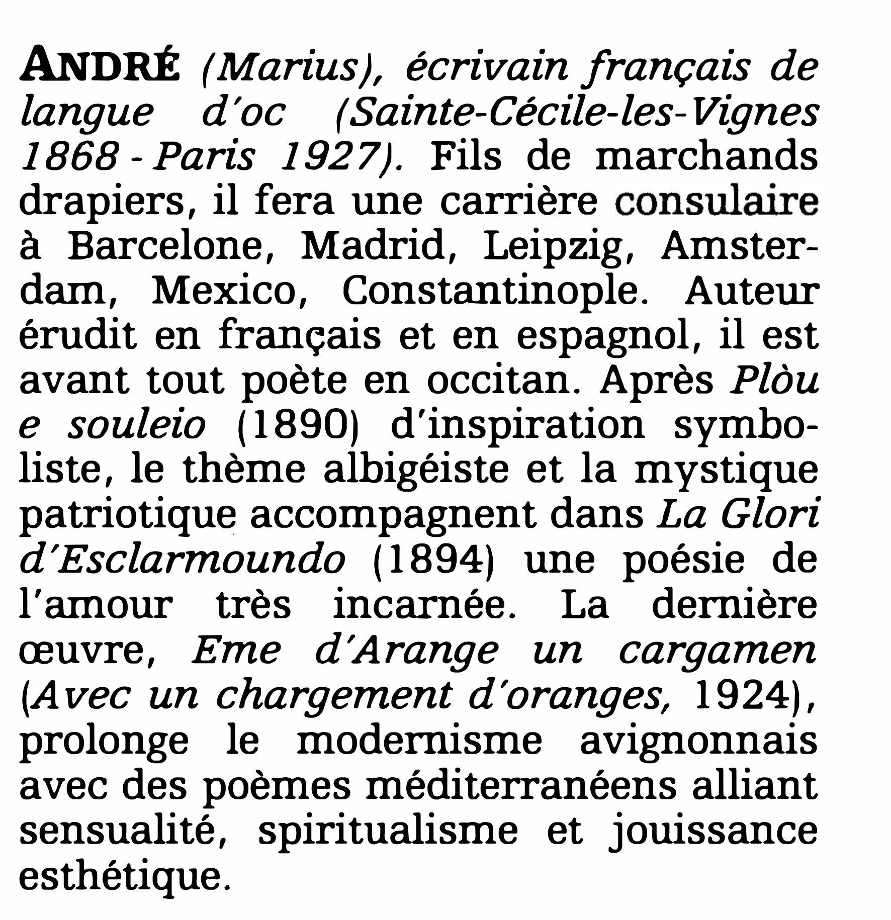 Prévisualisation du document ANDRÉ (Marius)