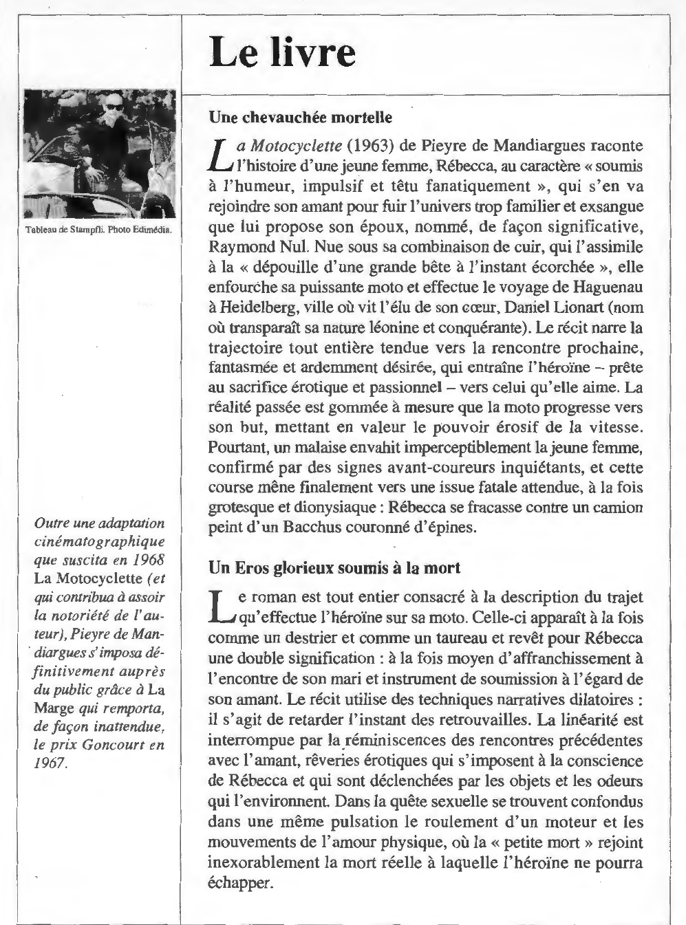 Prévisualisation du document André PIEYRE DE MANDIARGUES : La Motocyclette