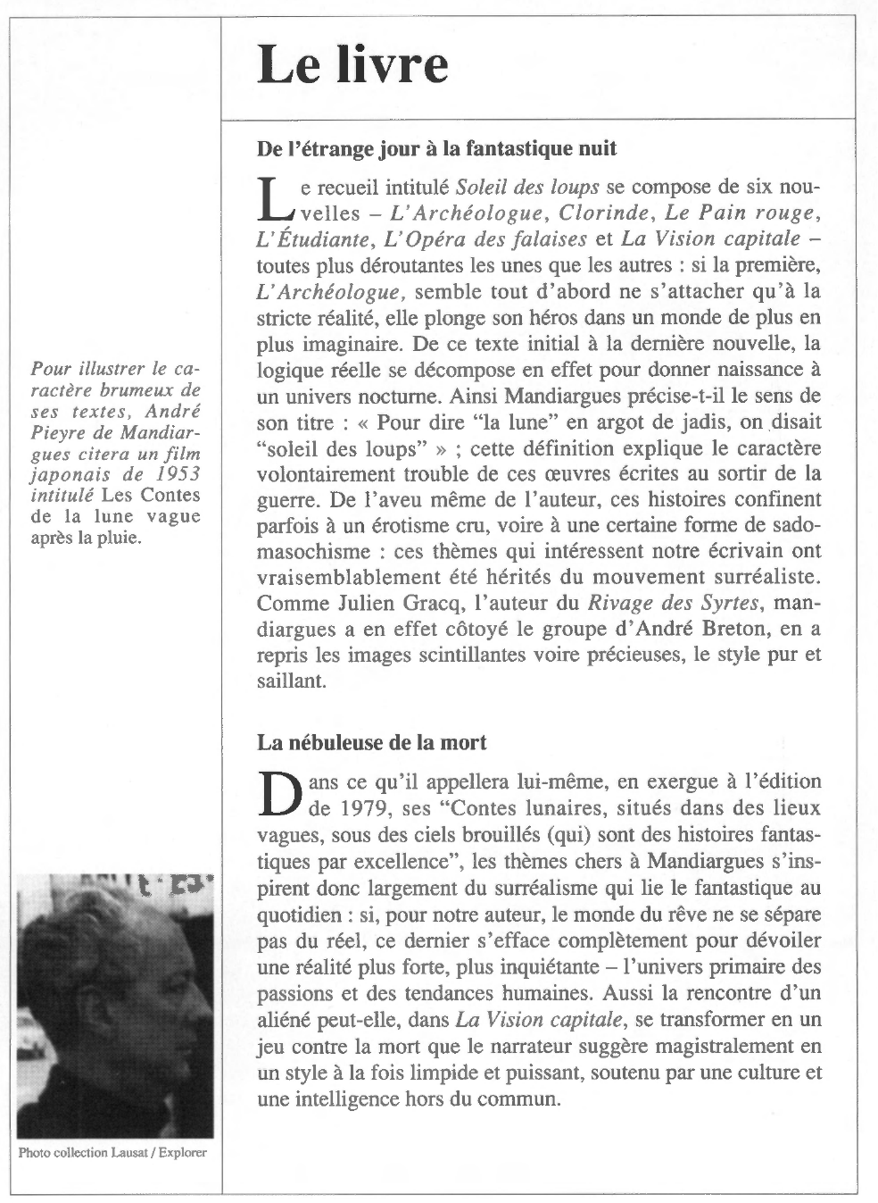 Prévisualisation du document André PIEYRE DE MANDIARGUES : Soleil des loups