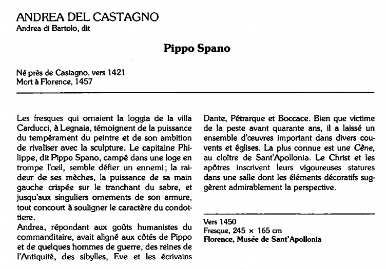 Prévisualisation du document ANDREA DEL CASTAGNOAndrea di Bartolo, dit:Pippo Spano  (analyse du tableau).