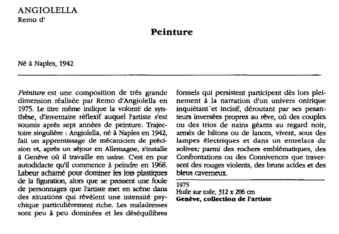 Prévisualisation du document ANGIOLELLA Remo d' : Peinture