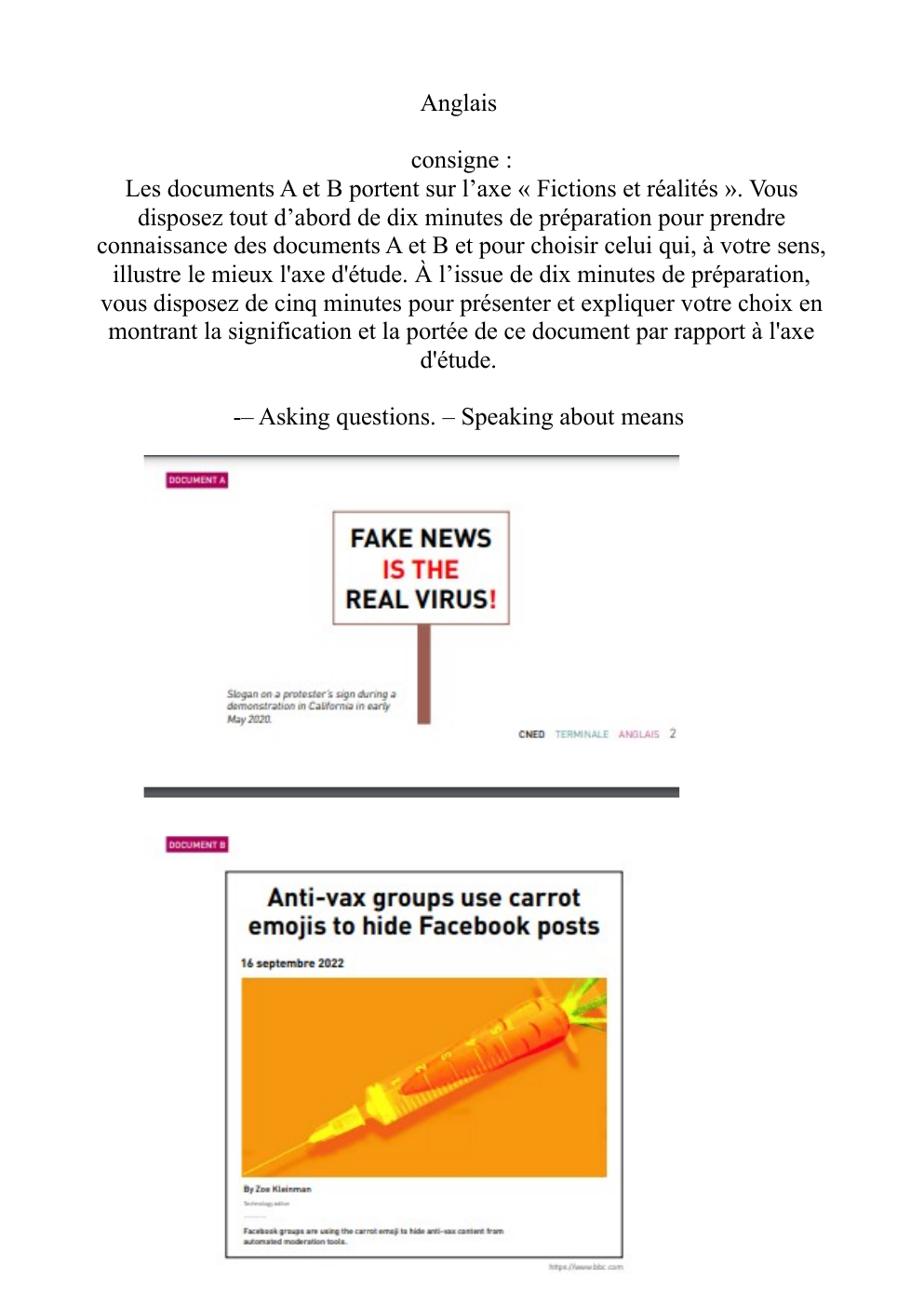 Prévisualisation du document anglais fiction et réalité