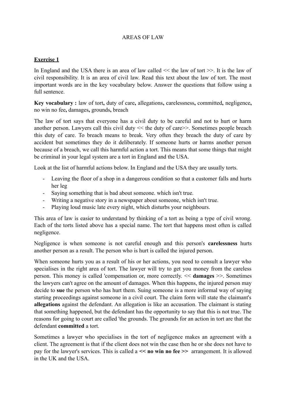 Prévisualisation du document Anglais juridique
