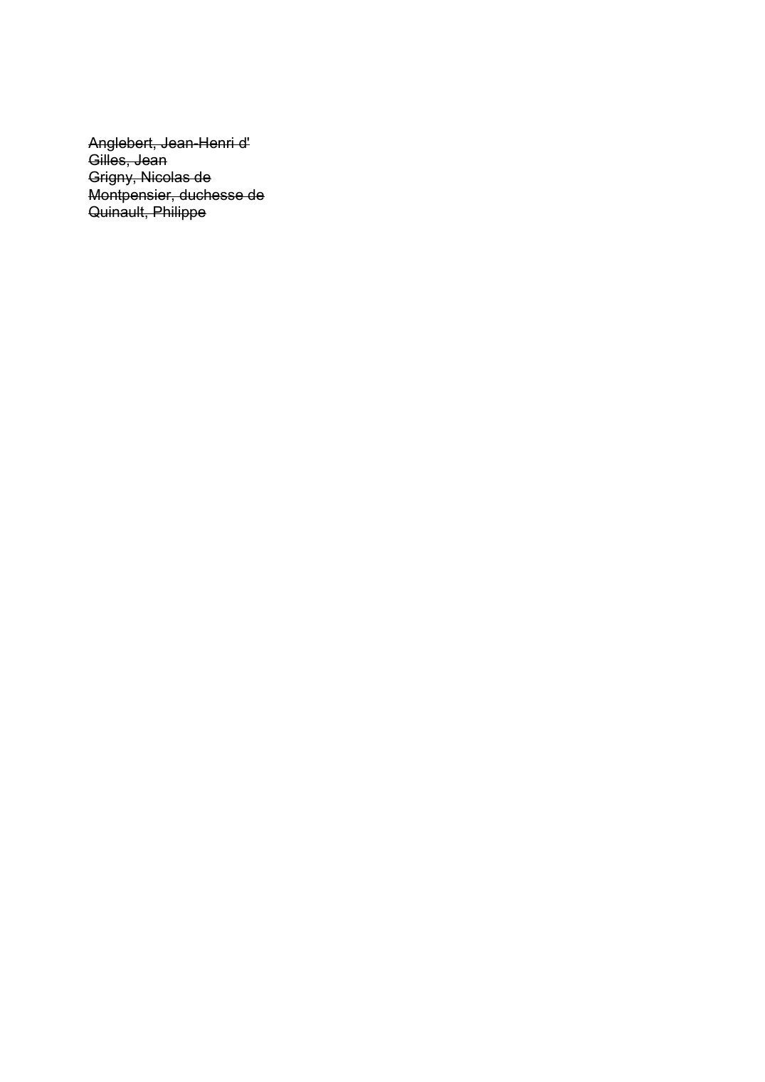 Prévisualisation du document Anglebert, Jean-Henri d'
Gilles, Jean
Grigny, Nicolas de
Montpensier, duchesse de
Quinault, Philippe

