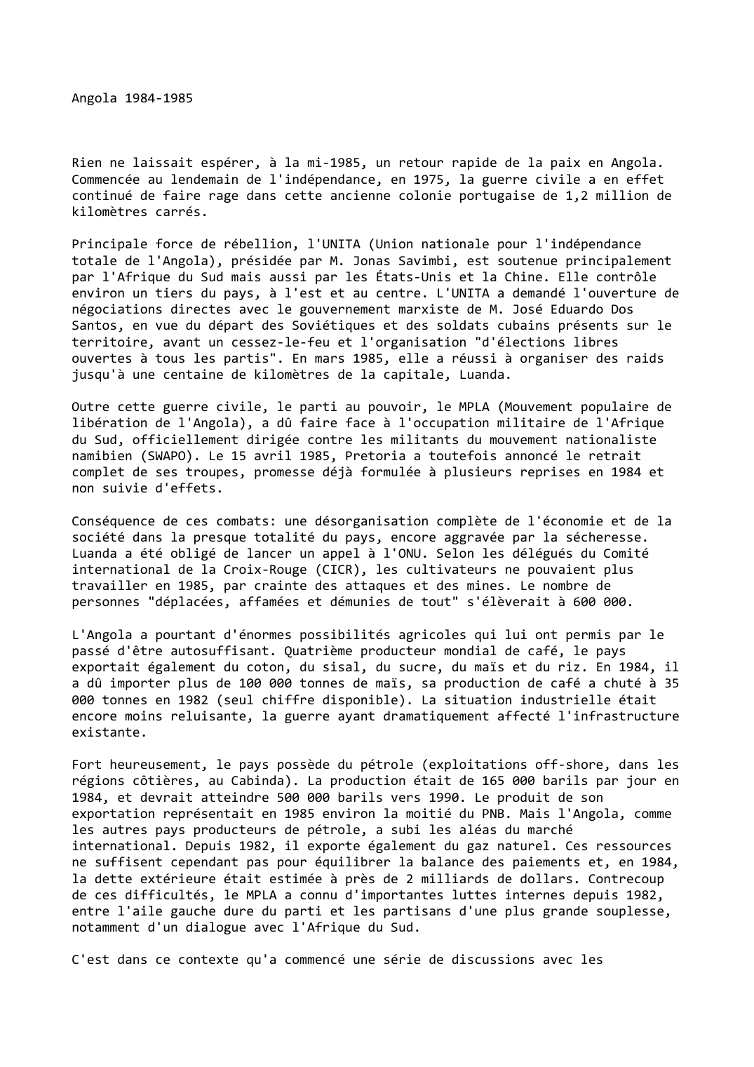 Prévisualisation du document Angola 1984-1985